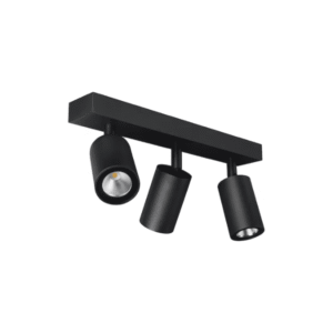Foco Porta Gu10 Triple Negro Sobrepuesto Led Modelo Altair Iii