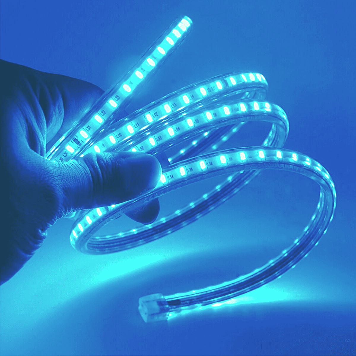 Cinta Led 220v Azul Hielo 2835 Interior Exterior Corte Cada 1 Metro - Imagen 2