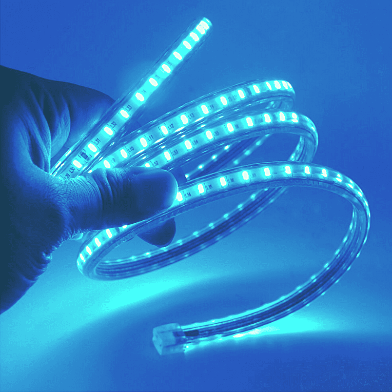 Cinta Led Azul Hielo 2835 Con Adhesivo Interior Exterior Corte Cada 10cm - Imagen 2