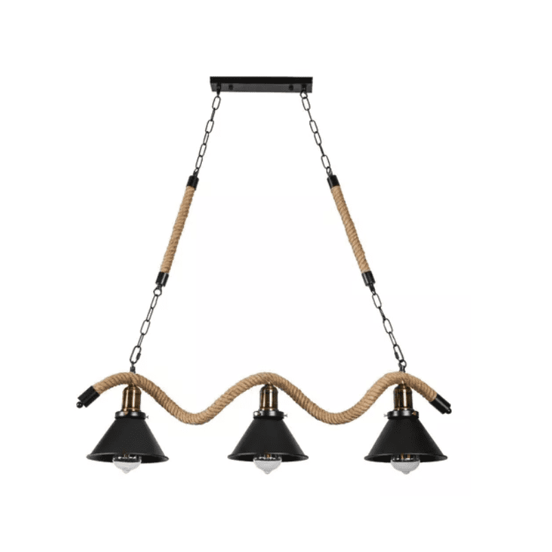 Lampara De Techo Para Ampolleta E27 X3 Modelo Yute Vic Iii