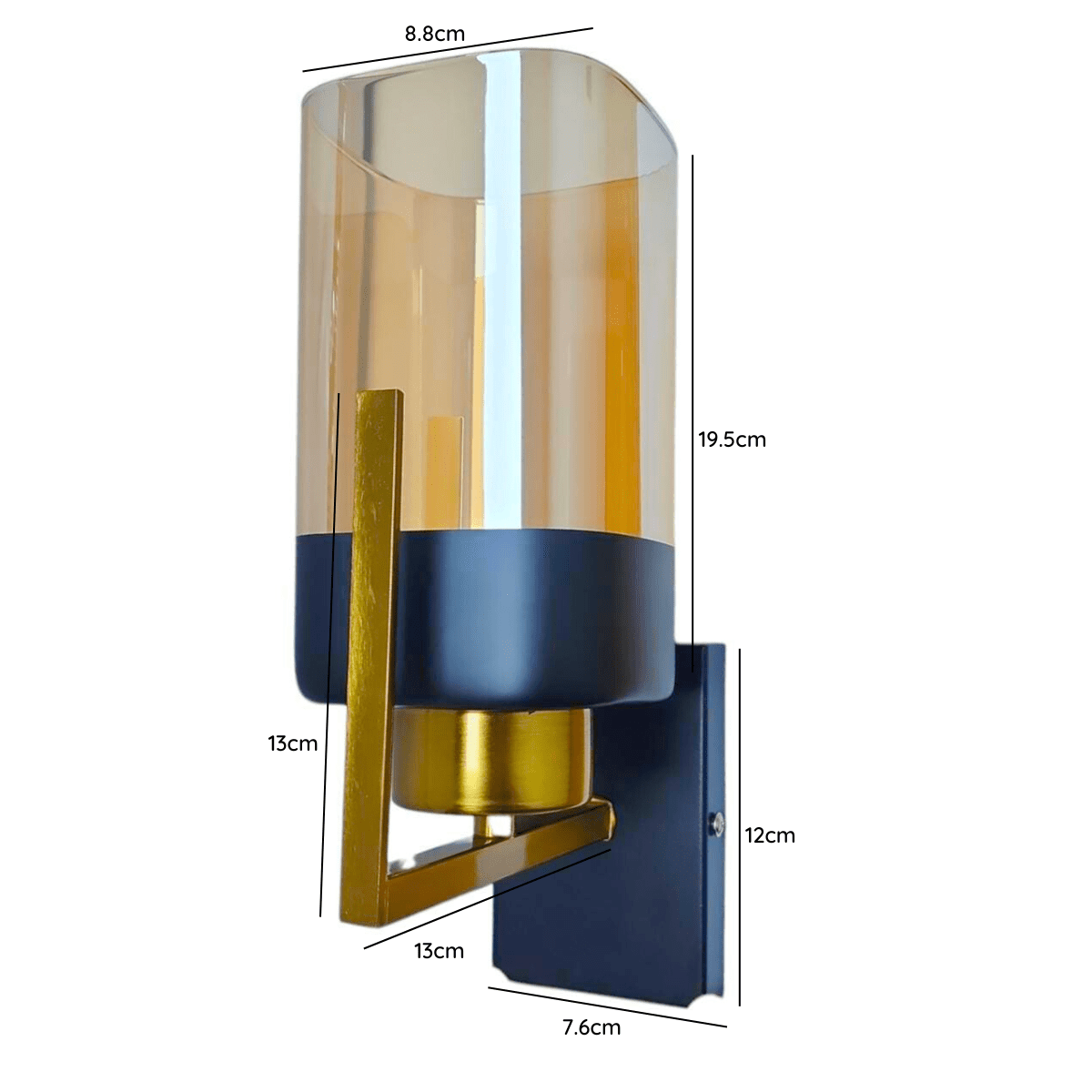 Lampara Aplique Simple Porta Ampolleta E27 Modelo Lesath Ambar - Imagen 2