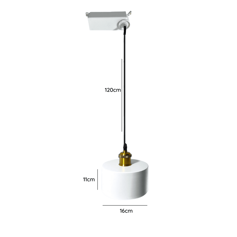 Lampara De Techo Blanca A Riel Porta Ampolleta E27 Modelo Morava - Imagen 2