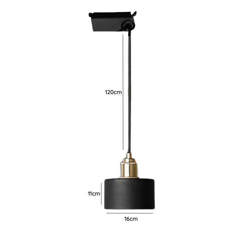 Lampara De Techo Negra A Riel Porta Ampolleta E27 Modelo Morava - Imagen 2