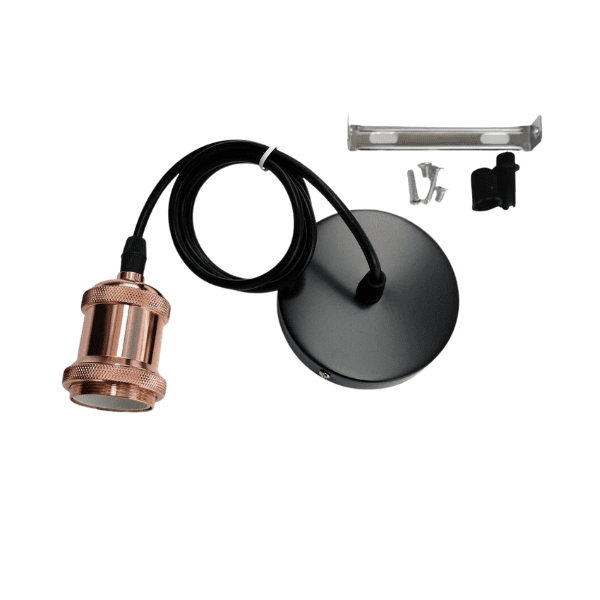 Soquete Vintage Rosa Gold Porta Ampolleta E27 Modelo Varena - Imagen 4