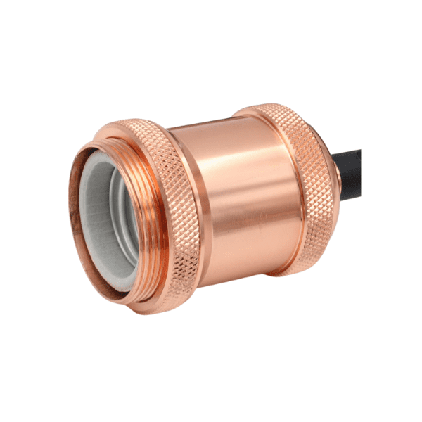 Soquete Vintage Rosa Gold Porta Ampolleta E27 Modelo Varena - Imagen 3