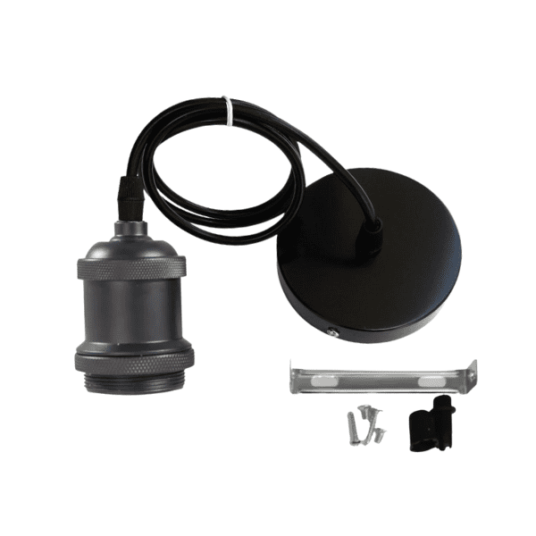 Soquete Vintage Negro Porta Ampolleta E27 Modelo Varena