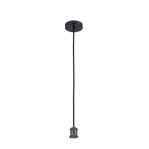 Soquete Vintage Negro Porta Ampolleta E27 Modelo Varena - Imagen 2