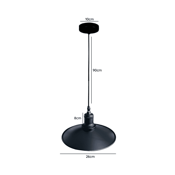 Lampara De Techo Negra Porta Ampolleta E27 Modelo Sigis - Imagen 2