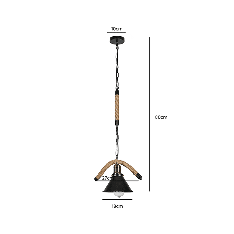 Lampara De Techo Porta Ampolleta E27 Modelo Yute Vic - Imagen 2