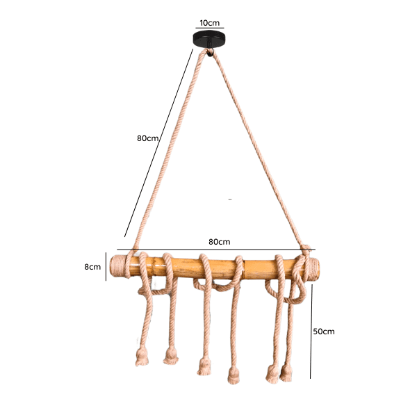 Lampara De Techo Porta Ampolleta De 6 Soquete E27 Modelo Yute Sian - Imagen 2
