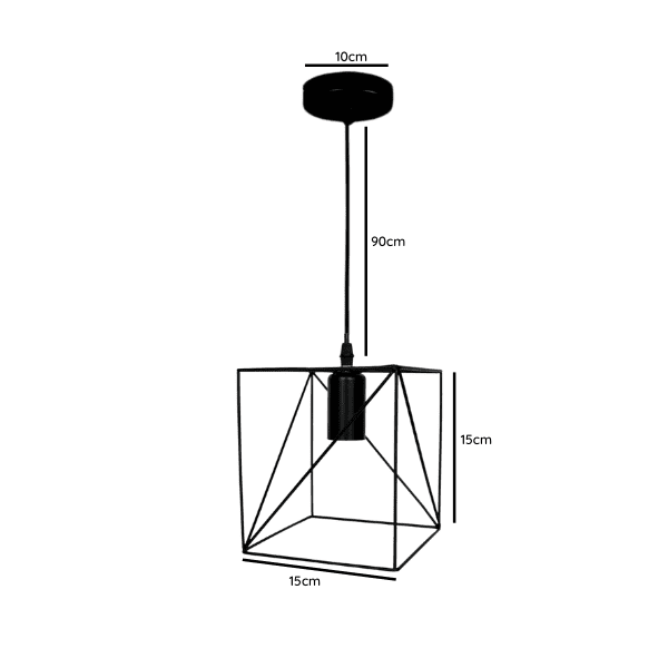 Lampara De Techo Porta Ampolleta E27 Modelo Sirius Cuadrada Und - Imagen 2
