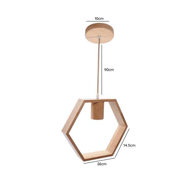 Lampara De Techo Porta Ampolleta E27 Modelo Hexa Und - Imagen 2