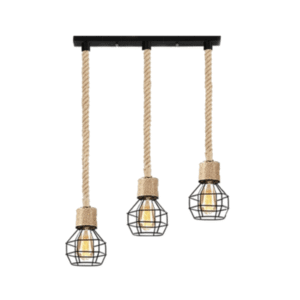 Lampara De Techo Porta Ampolleta E27 X3 Modelo Yute Violete Iii