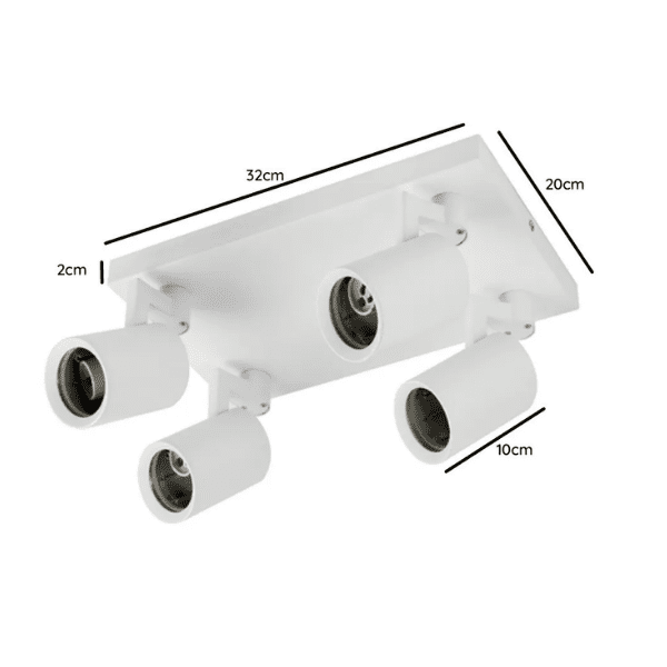 Foco Porta Gu10 Cuadruple Blanco Sobrepuesto Led Modelo Altair Iv - Imagen 2