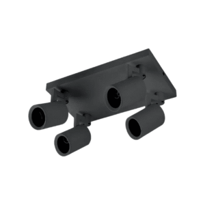 Foco Porta Gu10 Cuadruple Negro Sobrepuesto Led Modelo Altair Iv