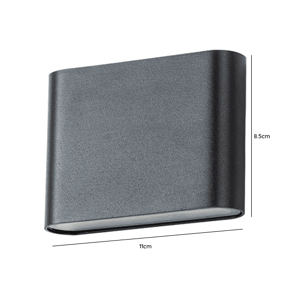 Aplique Doble Led Exterior Ip54 Negro 2x3w Calido 3000k Modelo Gacrux - Imagen 2