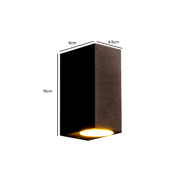 Aplique Led Doble Porta Ampolleta Gu10 Exterior Negro Modelo Kapelle Cuadrado Ip54 - Imagen 2