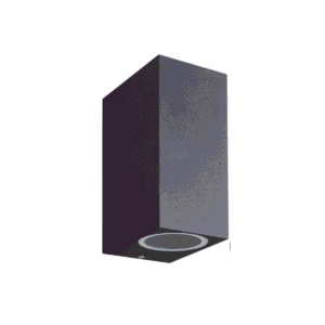 Aplique Led Doble Porta Ampolleta Gu10 Exterior Negro Modelo Kapelle Cuadrado Ip54
