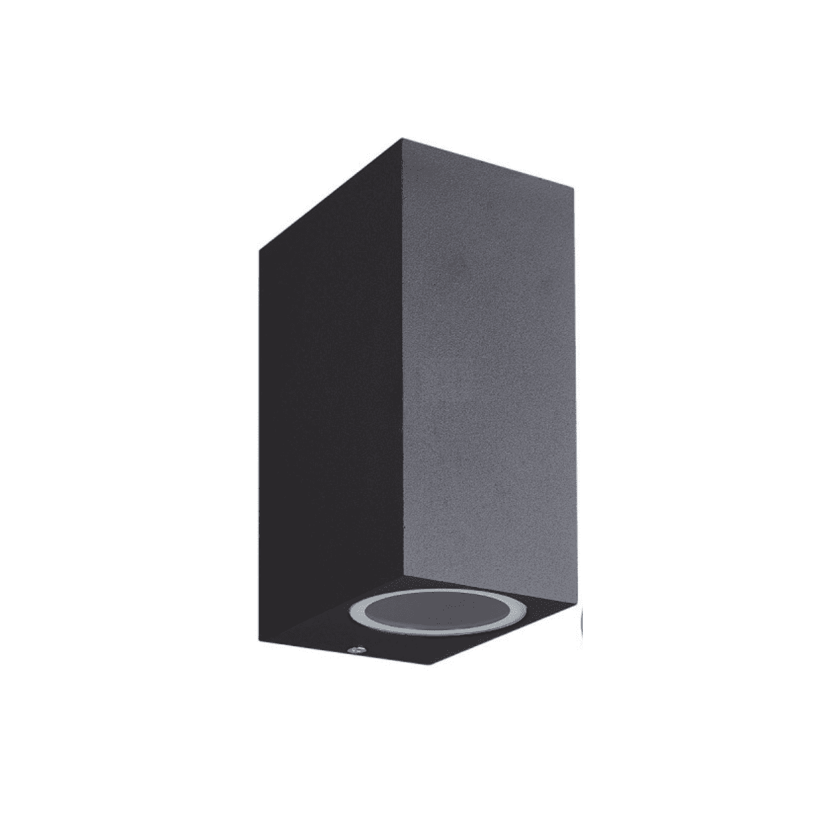 Aplique Led Doble Porta Ampolleta Gu10 Exterior Negro Modelo Kapelle Cuadrado Ip54