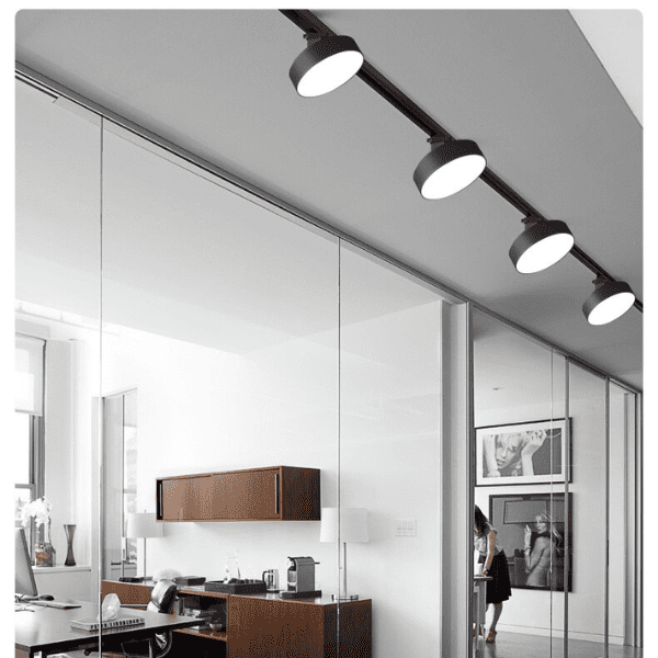Porta Panel Led Redondoondo Negro 18w Neutro 4000k A Riel Modelo Qutu - Imagen 9