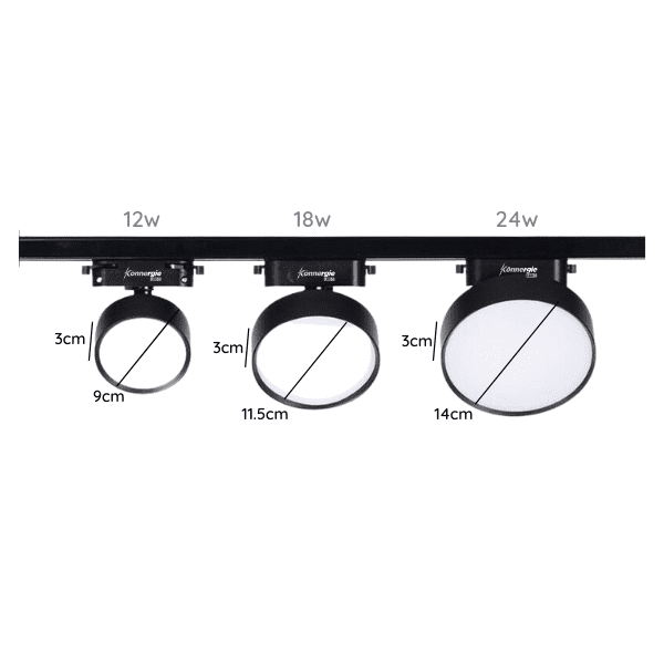 Porta Panel Led Redondoondo Negro 24w Neutro 4000k A Riel Modelo Qutu - Imagen 3