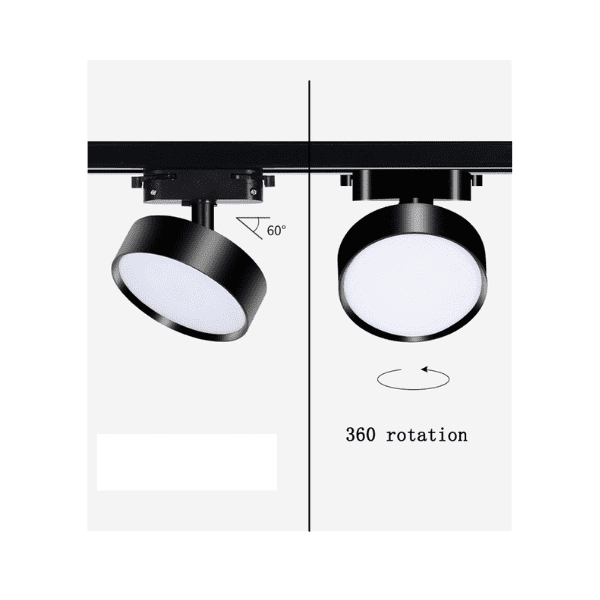 Porta Panel Led Redondoondo Negro 24w Neutro 4000k A Riel Modelo Qutu - Imagen 2