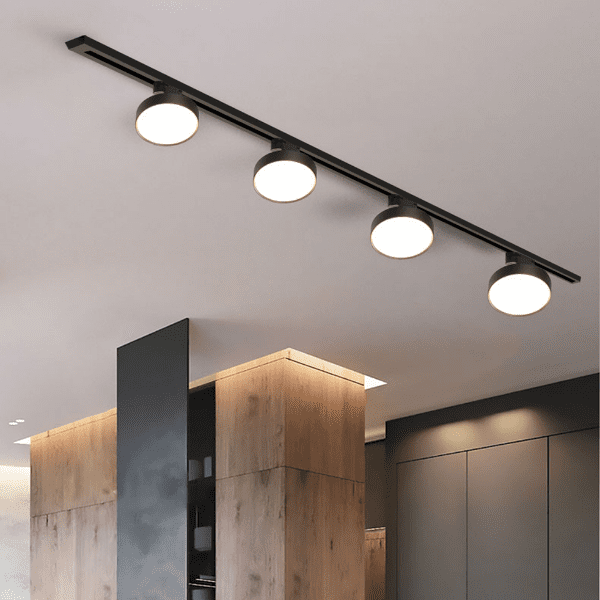 Porta Panel Led Redondoondo Negro 24w Neutro 4000k A Riel Modelo Qutu - Imagen 5