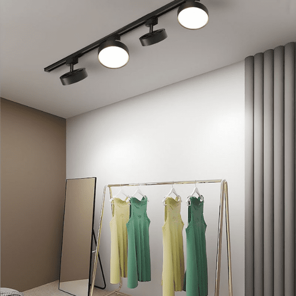 Porta Panel Led Redondoondo Negro 24w Neutro 4000k A Riel Modelo Qutu - Imagen 6