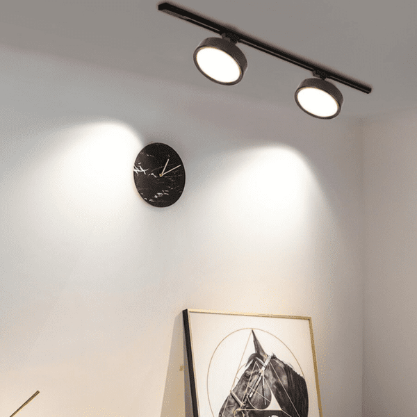 Porta Panel Led Redondoondo Negro 24w Neutro 4000k A Riel Modelo Qutu - Imagen 7