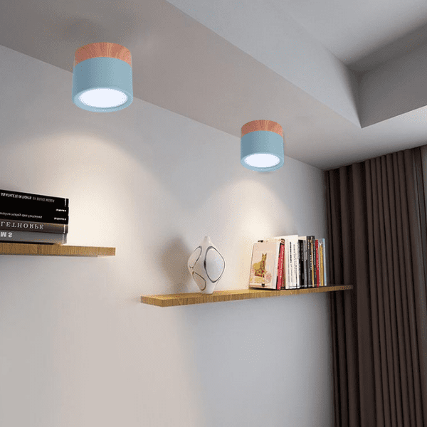 Panel Decorativo Sobrepuesto Azul Y Madera 6w Frio 6000k - Imagen 3
