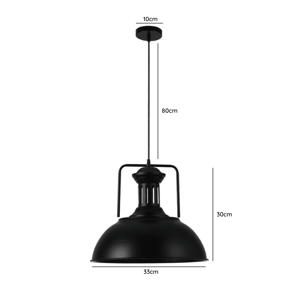Lampara De Techo Negra Porta Ampolleta E27 Modelo Spica - Imagen 2
