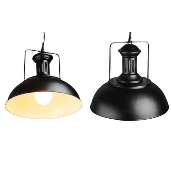 Lampara De Techo Negra Porta Ampolleta E27 Modelo Spica - Imagen 4