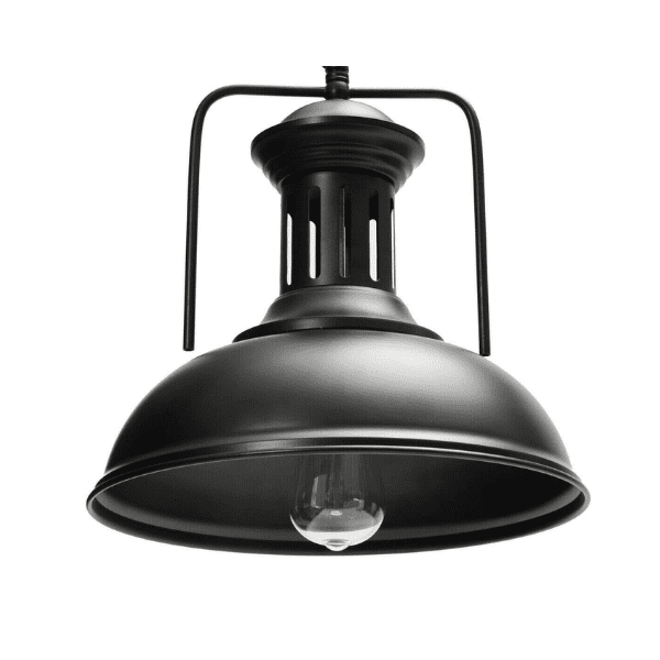 Lampara De Techo Negra Porta Ampolleta E27 Modelo Spica - Imagen 3