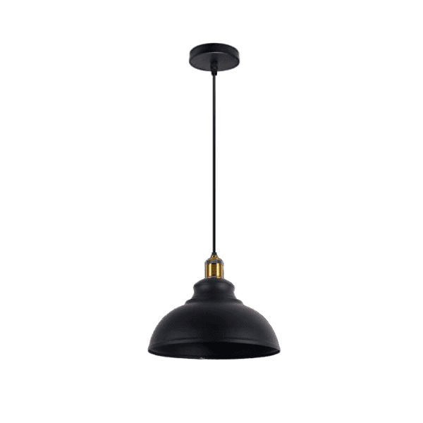 Lampara De Techo Negra Porta Ampolleta E27 Modelo Pollux