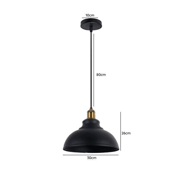 Lampara De Techo Negra Porta Ampolleta E27 Modelo Pollux - Imagen 2