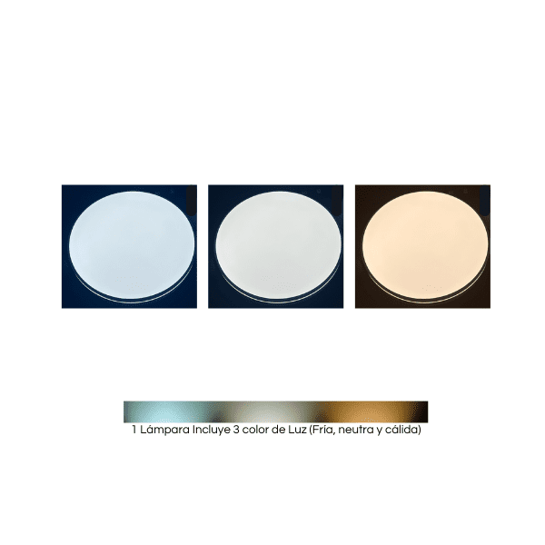 Lampara Redondo. 36w 300mm Urvi Mdf Oscura 3000-4000-6000k C/Control - Imagen 6