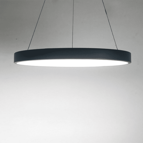 Lampara Led Moderna Colgante 36w 600mm Negra 6000k Modelo Redondoonda Cerrada Svetla - Imagen 4