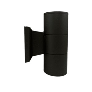 Aplique Led Exterior Negro Modelo Kapelle Cilindro Ip54 Doble Porta Gu10
