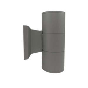 Aplique Led Exterior Gris Modelo Kapelle Cilindro Ip54 Doble Porta Gu10
