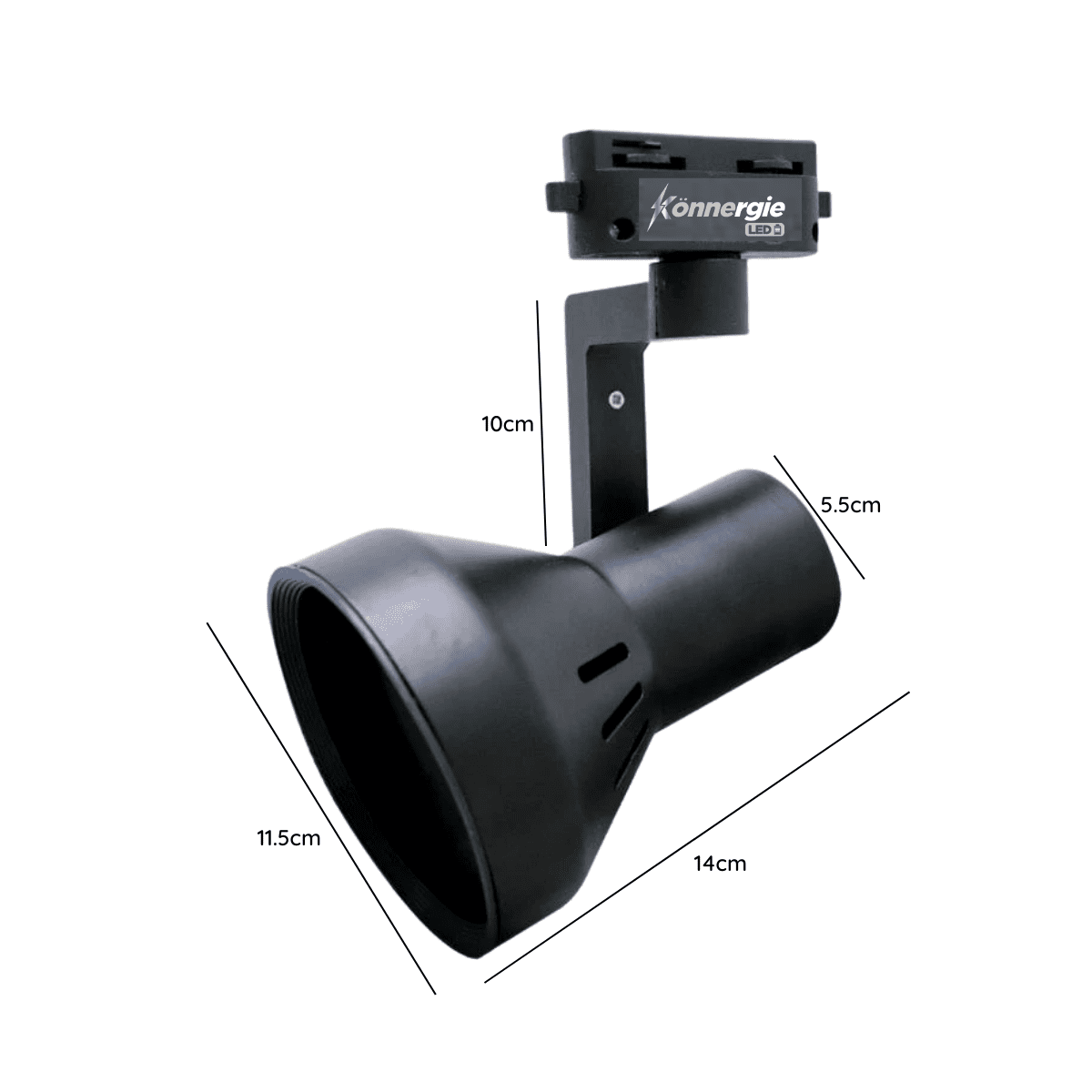 Foco Monofasico Negro Porta Ampolleta E27 Modelo Haedi - Imagen 2