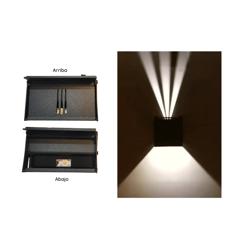 Aplique Led Doble 2x4w 3000k Negro Modelo Eos I - Imagen 5