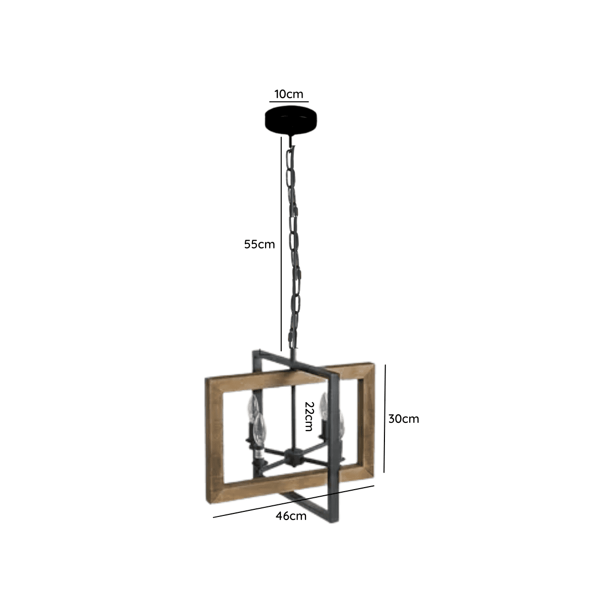 Lampara De Techo Negra Porta 4 Ampolleta E14 Modelo Mago - Imagen 2