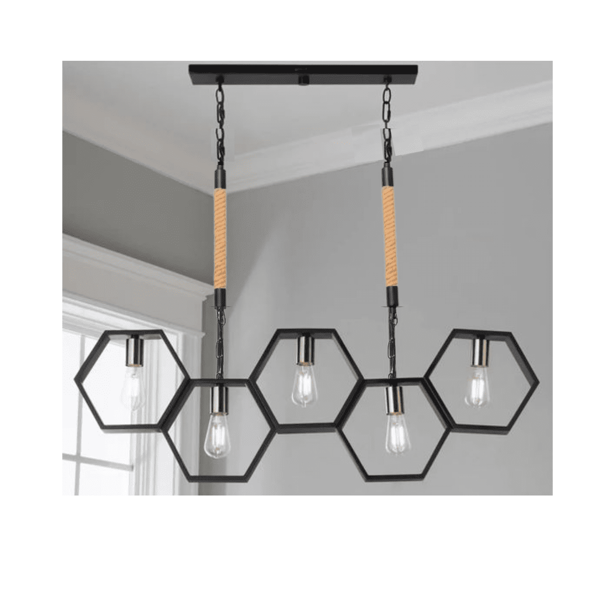 Lampara De Techo Porta Ampolleta De 5 Soquetes E27 Modelo Sceptrum Konnergie - Imagen 3