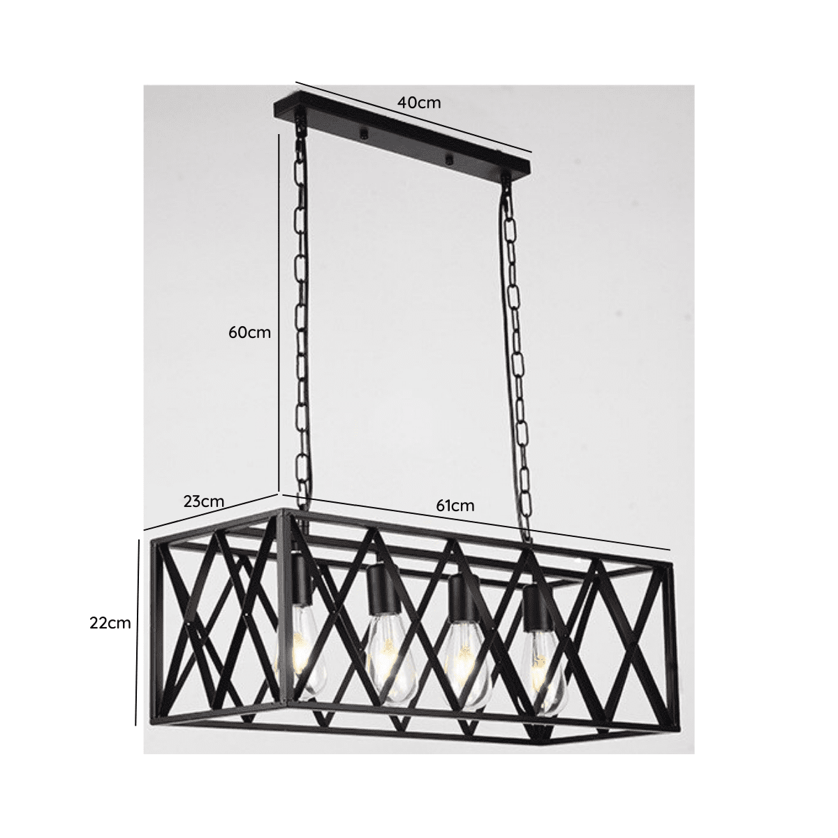 Lampara De Techo Porta Ampolleta 4 Soquetes E27 Modelo Kuma - Imagen 2