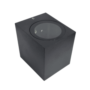 Aplique Led Exterior Negro Modelo Kapelle Cuadrado Ip54 Simple Porta Ampolleta Gu10