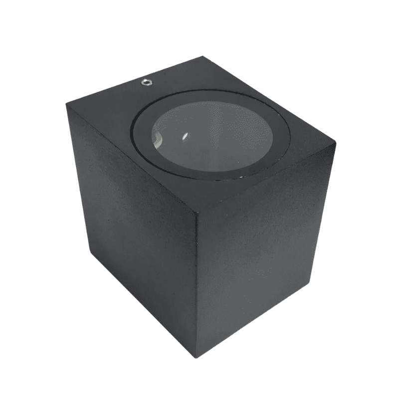 Aplique Led Exterior Negro Modelo Kapelle Cuadrado Ip54 Simple Porta Ampolleta Gu10