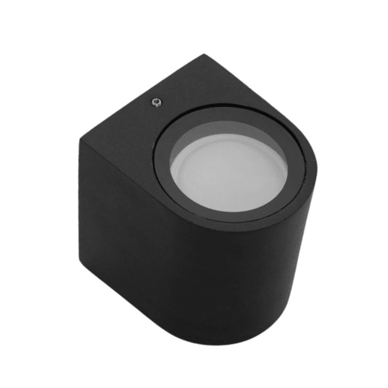 Aplique Led Exterior Negro Modelo Kapelle Redondoondo Ip54 Simple Porta Gu10