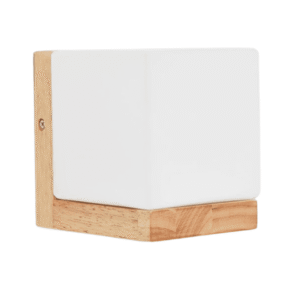 Aplique Cuadrado Porta Ampolleta E27 D Modelo Madera Tahti Iii