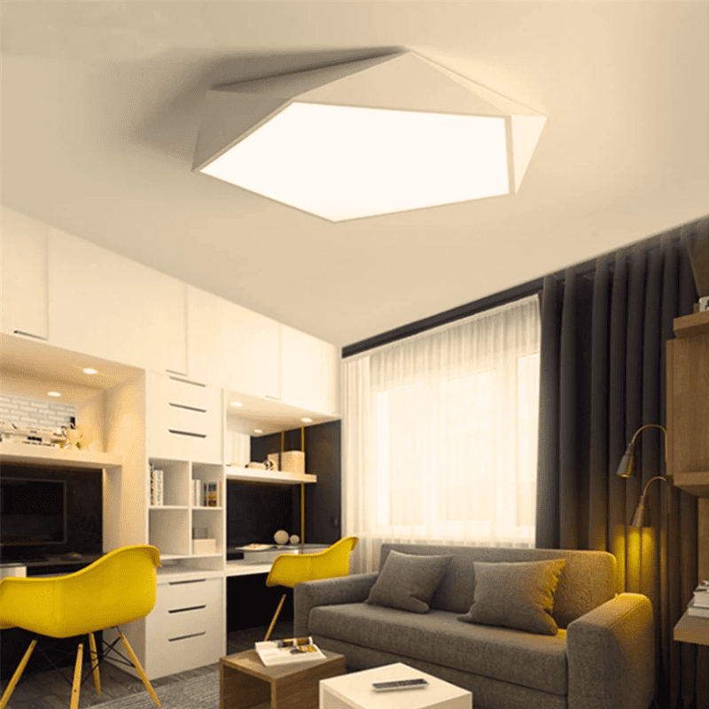 Lampara Led Moderna Pentagono Sobrepuesta C/Control 36+36w 400mm Blanco 3000k-4000k-6000k Modelo Ukdah - Imagen 3