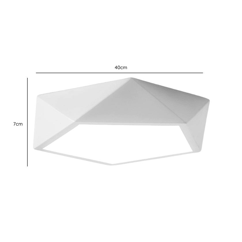 Lampara Led Moderna Pentagono Sobrepuesta C/Control 36+36w 400mm Blanco 3000k-4000k-6000k Modelo Ukdah - Imagen 2